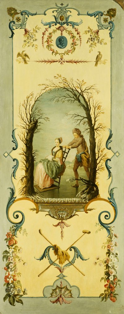Three Decorative Panels with Allegories of Winter, Summer and Autumn by Nicolas Lancret