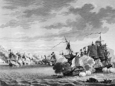 War of the French Revolution and Anti-Revolutionary Movements: Battle of the French ship Avenger de Peuple led by Captain Renaudin on June 3 by Nicolas Marie (after) Ozanne