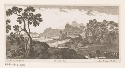 Landscape with Shepherds by Drinking Cows by Nicolas Perelle