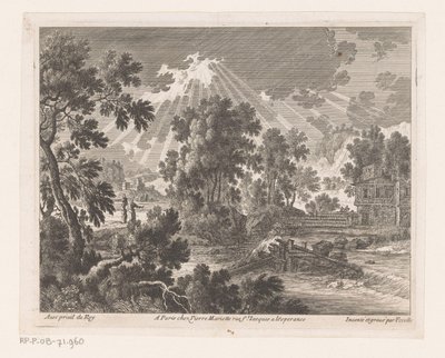 Sunny Landscape with House by River by Nicolas Perelle