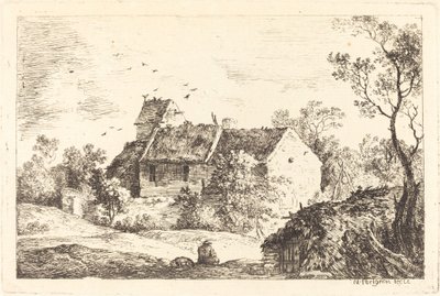 House with a Dovecote in a Rolling Landscape by Nicolas Perignon