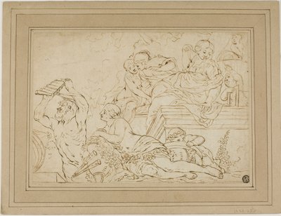 Scene with Nymphs and Satyr by Nicolas Pierre Loir