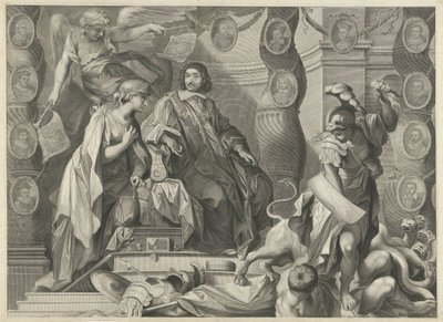 Promotional Print of Aegidius Le Maistre (1663), Upper Part by Nicolas Pitau (I)