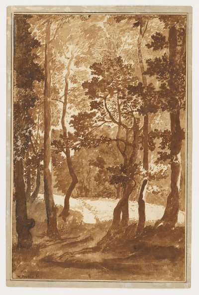 A Path Leading into a Forest Clearing by Nicolas Poussin