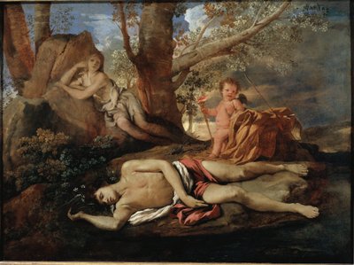 Echo and Narcissus Illustration for the Legend that Inspired Ovid in 