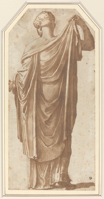 Female Roman Statue Seen from the Back by Nicolas Poussin