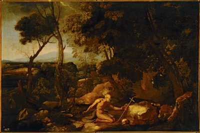 Landscape with Saint Jerome by Nicolas Poussin