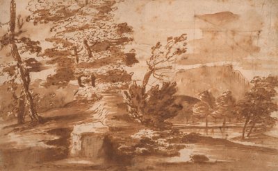 Landscape (recto) by Nicolas Poussin