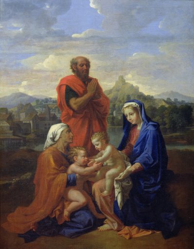 The Holy Family with St. John, St. Elizabeth and St. Joseph Praying by Nicolas Poussin