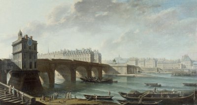 The Samaritaine Pump, Pont-Neuf and Île de la Cité, Quai de Conti, View from Quai du Louvre, before 1771 by Nicolas Raguenet