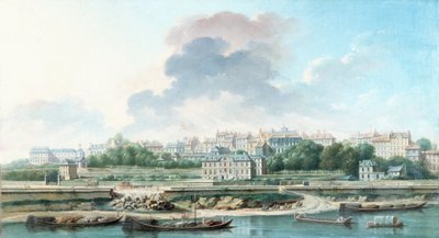 The Quai and the Village of Passy, view from the left bank, in 1757 by Nicolas Raguenet