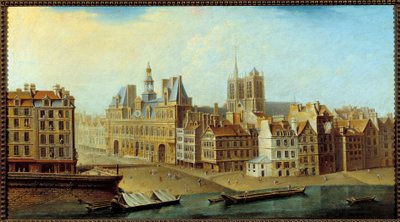 View of the Hotel de Ville and Place de Greve in Paris in 1750 by Nicolas Raguenet