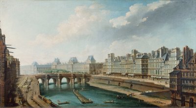 View of the Louvre Palace, the Pont Neuf and the Quai des Orfevres seen from the Quai des Grands Augustins, c.1760 by Nicolas Raguenet