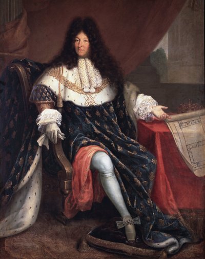 Portrait of Louis XIV Holding the Plan of the Royal House of Saint Cyr by Nicolas Rene Jollain