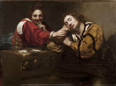 Sleeper Awakened by a Young Woman with a Lit Wick by Nicolas Regnier