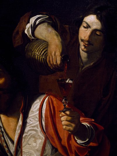 Servant pouring wine (detail) by Nicolas Tournier
