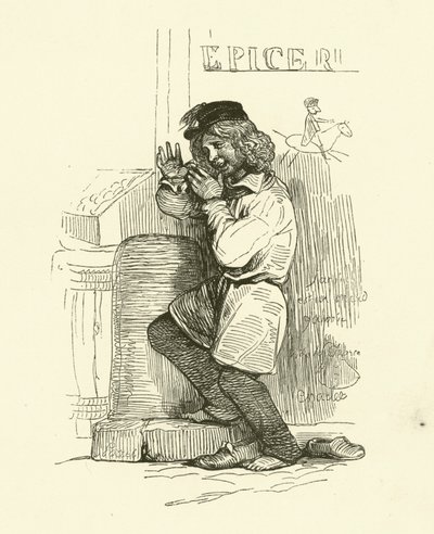 The Gamin (engraving) by Nicolas Toussaint (after) Charlet