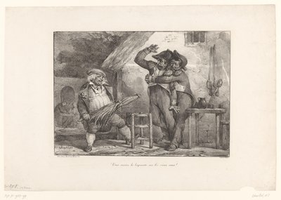 Citizen teasing two drunk soldiers in a tavern by Nicolas Toussaint Charlet