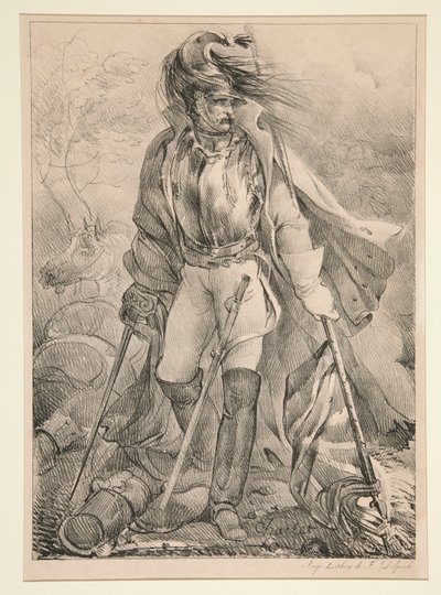 French Cuirassier Carrying a Flag by Nicolas Toussaint Charlet