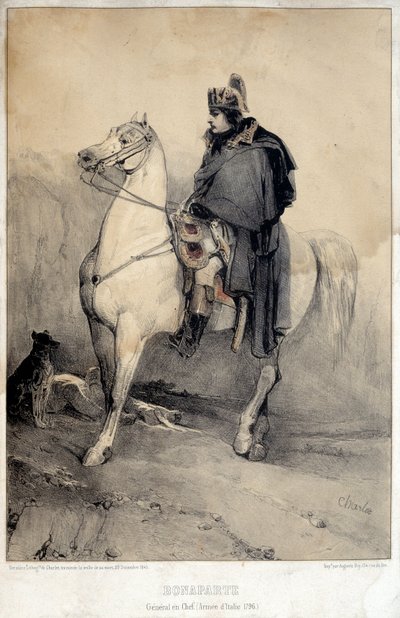 Equestrian Portrait of Napoleon I Bonaparte, Chief General of the Army of Italy by Nicolas Toussaint Charlet