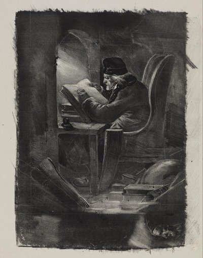 Essay in mezzotint (A Geographer) by Nicolas Toussaint Charlet