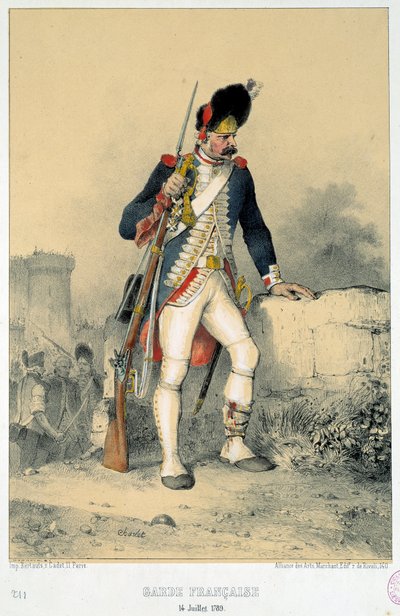 Member of the French guard (14 July 1789). Engraving by Nicolas Toussaint Charlet by Nicolas Toussaint Charlet