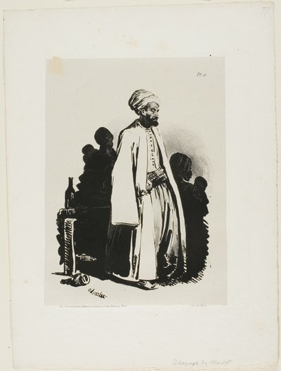 Standing Turk, plate eleven from Ink Sketches by Charlet by Nicolas Toussaint Charlet