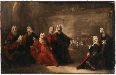 Sketch for the Aldermen Celebrating the Arrival of the Infanta by Nicolas de (workshop) Largilliere
