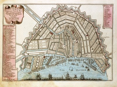 Map of Amsterdam. Atlas by Nicolas de Fer (1646-1720), Paris 1700 by Nicolas de Fer