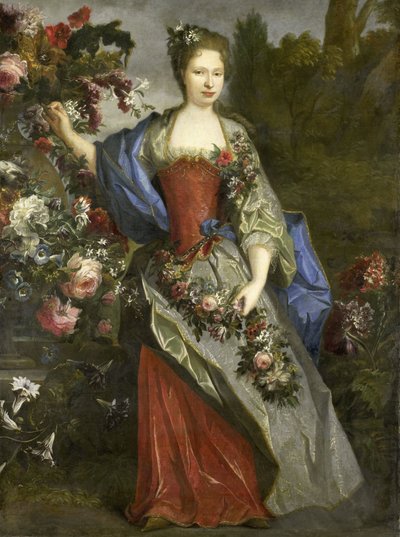 Portrait of a Woman as Flora by Nicolas de Largillière (school of)