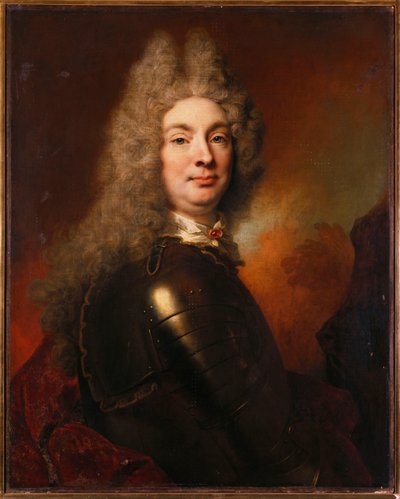 Portrait of a Nobleman in Armour, Wearing a Red Cloak by Nicolas de Largillière