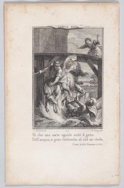 Canto 31, Stanza 70, from Orlando Furioso by Nicolas de Launay