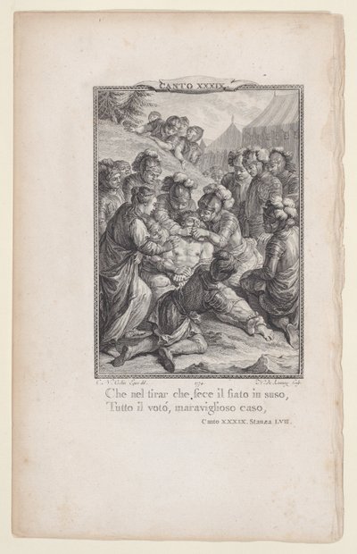 Canto 39, Stanza 57, from Orlando Furioso, 1774 by Nicolas de Launay