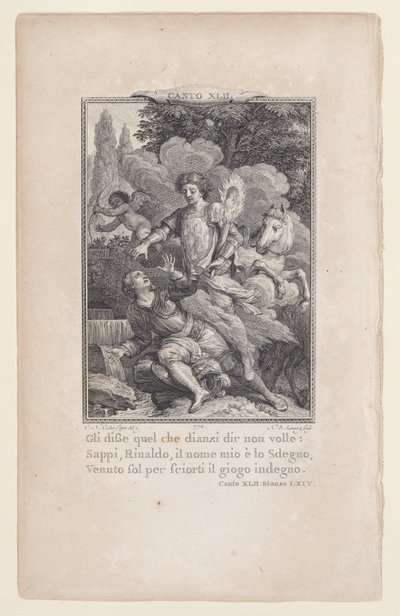 Canto 42, Stanza 64, from Orlando Furioso by Nicolas de Launay