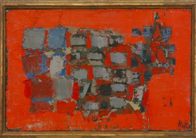 Composition on Red Background by Nicolas de Staël