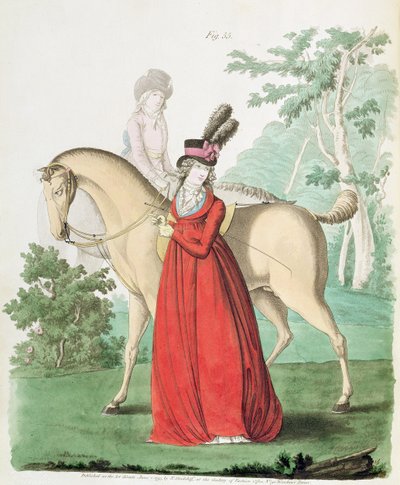 A Lady going out on horseback in riding dress from Nikolaus Heideloff