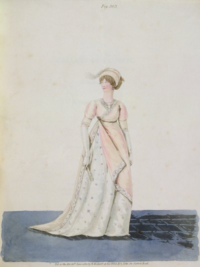 Afternoon dress, fig. 303 from Nikolaus Heideloff