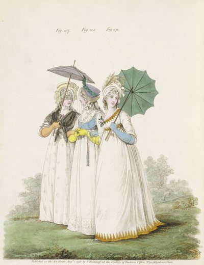 Morning Dresses (figs. 107, 108 and 109 from Nikolaus Heideloff