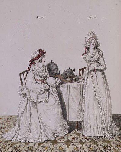 Two Ladies at Breakfast in Their Dressing Room (from Nikolaus Heideloff