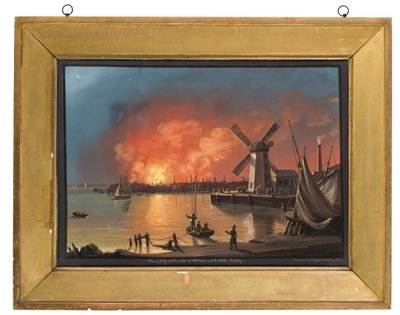 A View of the New York Fire, Taken Near the Mill in Brooklyn, December 16, 1835 by Nicolino Calyo