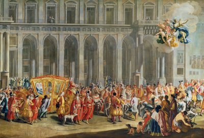The Departure of Alois Thomas von Harrach, Viceroy of Naples from the Palazzo Reale di Capodimonte by Nicolo Maria Russo or Rossi