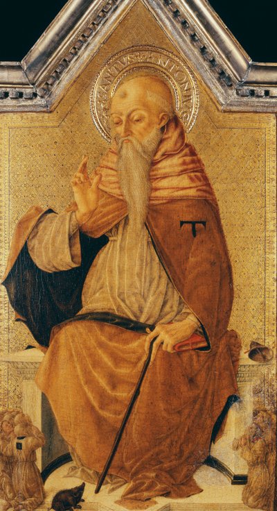Saint Anthony Abbot enthroned with Members of a Confraternity by Nicolo di Maestro Antonio dAncona
