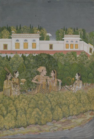 Prince and Ladies in a Garden by Nidha Mal