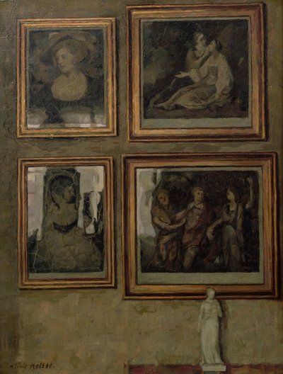 Interior with Paintings and a Figurine by Niels Holsoe