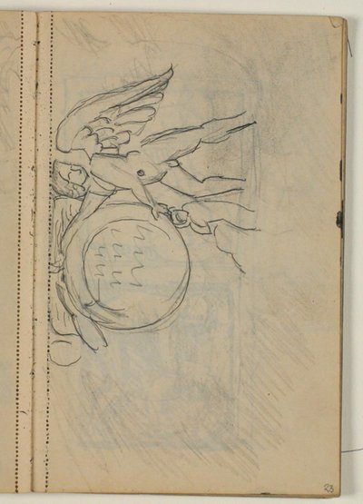 Study of an Angel with Medallion, Probably After a Model by Niels Larsen Stevns