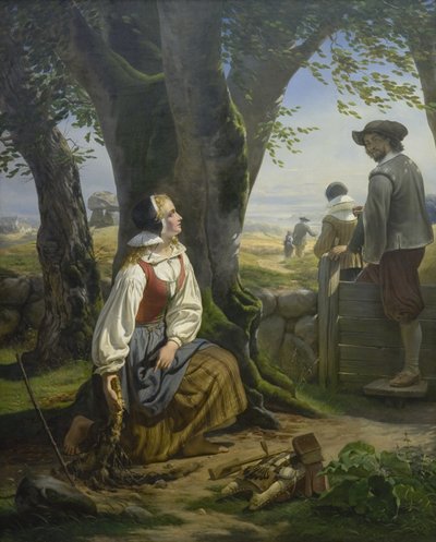 Kirsten Svendsdatter Finds the Gold Horn at Gallehus on 20 July 1639 by Niels Simonsen