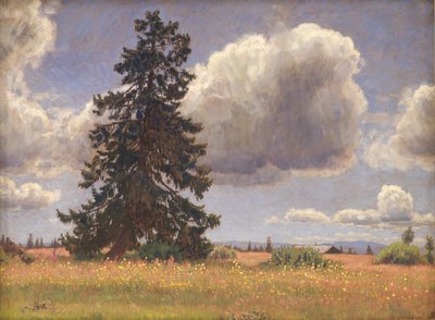 Spruce Tree in a Summer Pasture, Norway by Niels Skovgaard