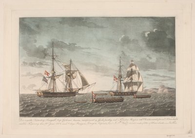 The English Cutter Brig Seagull After the Battle with the Brig Lougen, June 19, 1808 by Niels Truslew