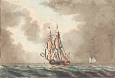 A Danish Brig Sailing in a Mist by Niels Truslew