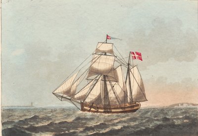A Danish Galley, Seen in Shelter, with Side Wind by Niels Truslew
